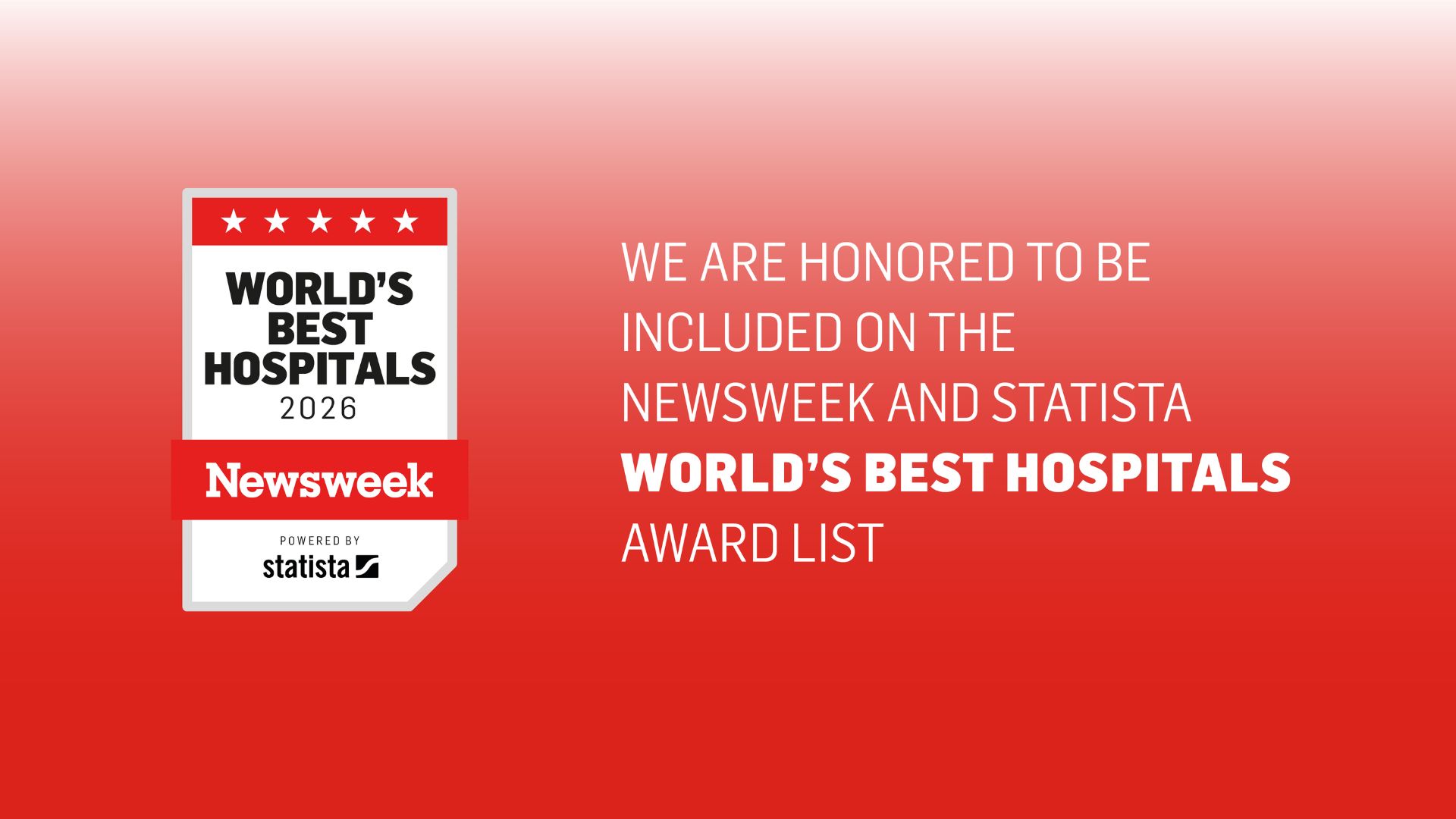 「World’s Best Hospitals 2026」で特別賞を受賞